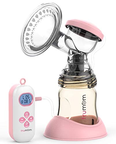 Trumom Advance Rechargeable Battery Electric Breast Milk Feeding Pump with PPSU Gold Bottle, Pink