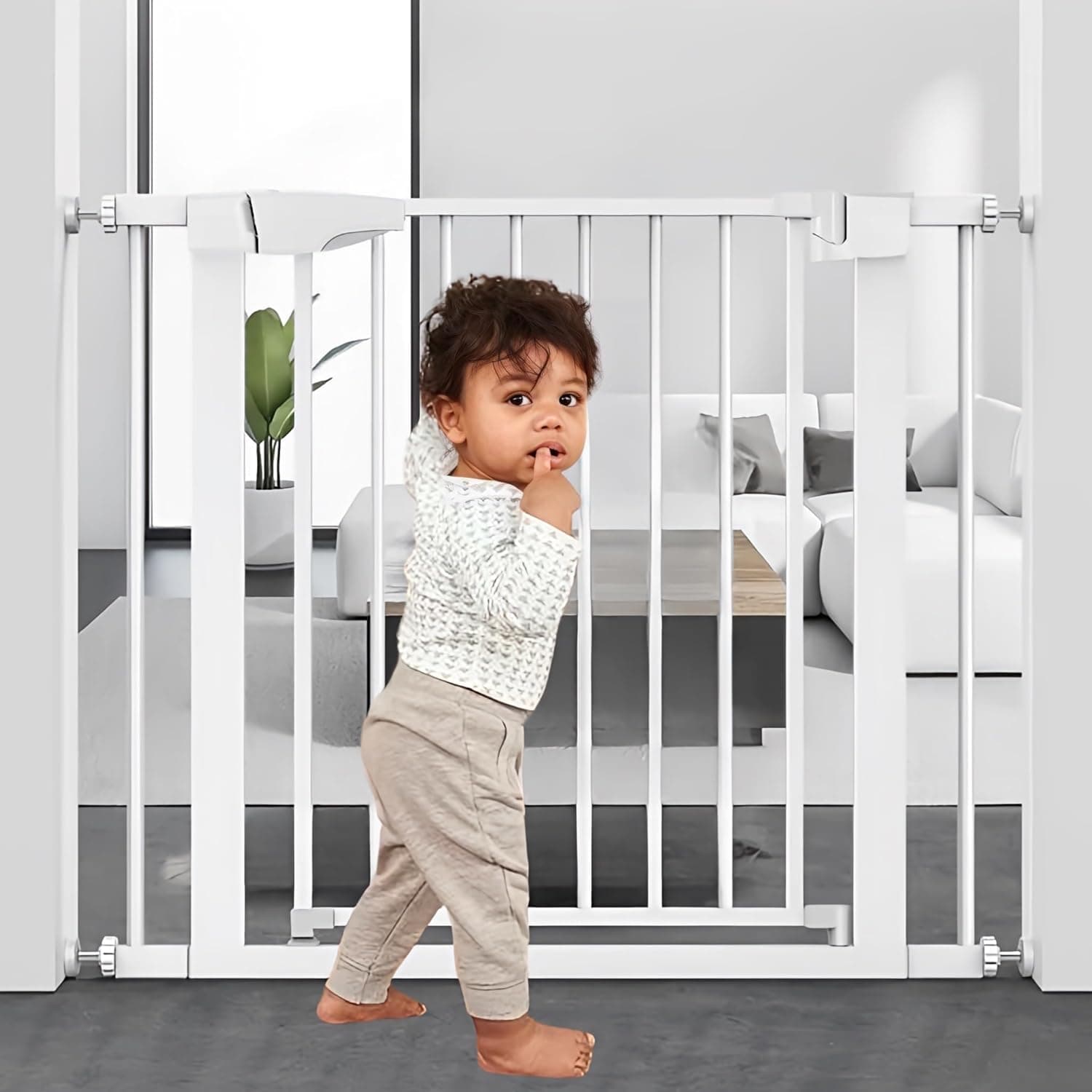 KidDough Infant Safety Gate – Strong Metal Gate for Stairs