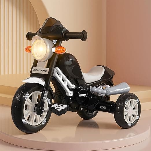Kidsmate Turbo Tricycle with Music & Lights – Black-White