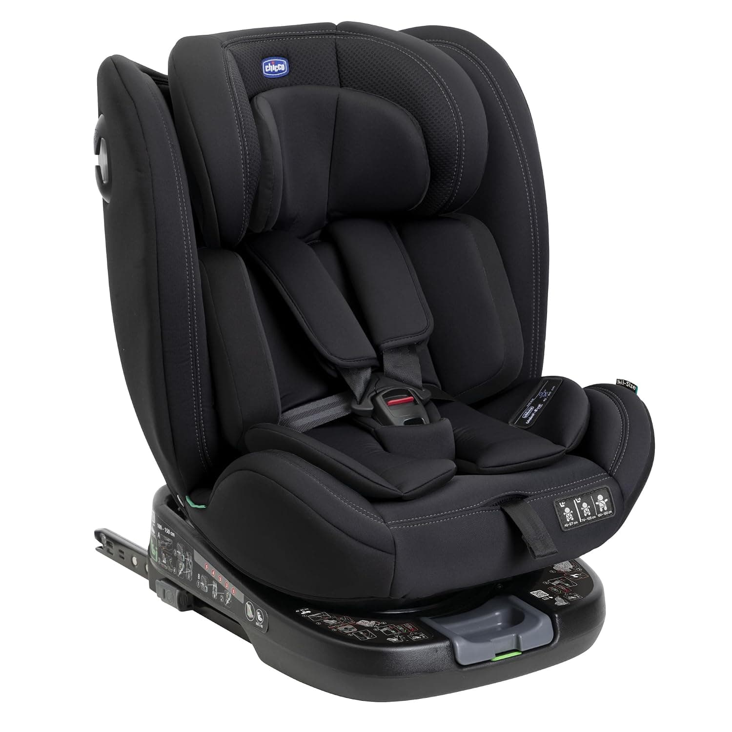 Chicco Unico Evo I-Size Car Seat (0 Months to 12 Years) with ISOFIX & 360° Rotation, Black