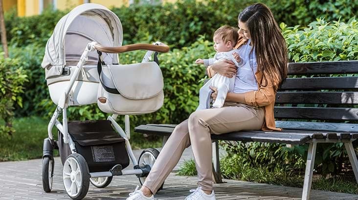 Single Hand Folding Feature Of A Baby Pram