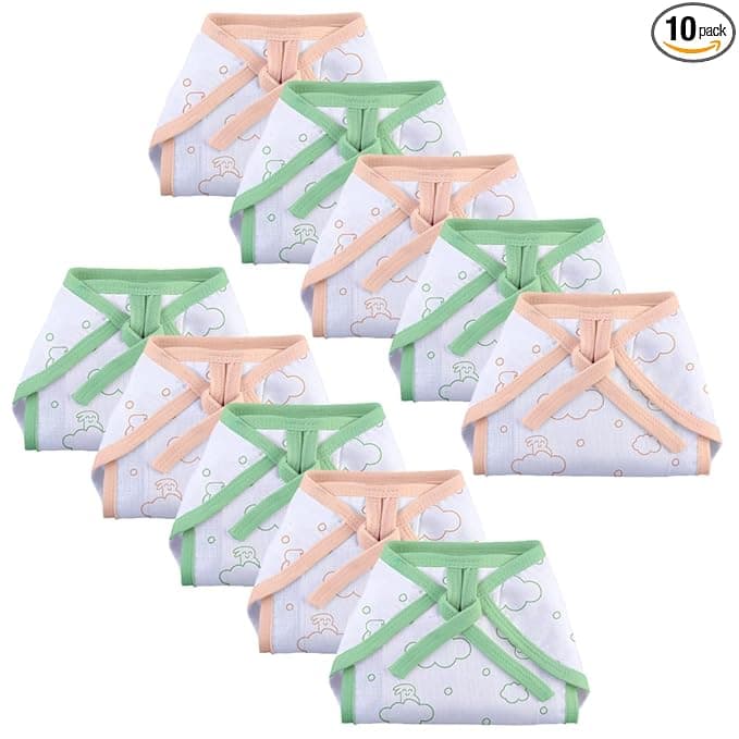 Superbottoms BASIC Cotton Langot | Soft & Breathable Diaper | Double Layered | Pack of 10 | Up to 5kg