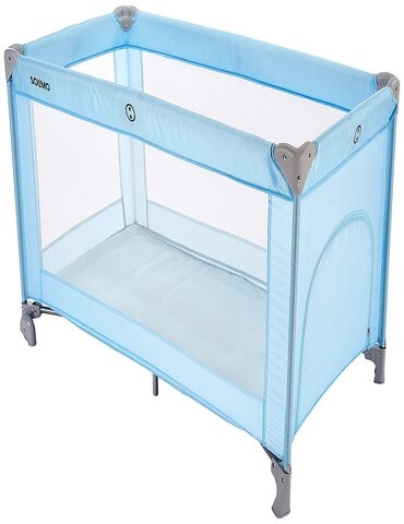 Amazon Brand Solimo baby bedside Crib Cot Blue