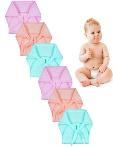 AmBaby New Born Washable and Reusable Hosiery Cotton Cloth Diapers Nappies Langot 0 to 6 Months Solid colour Pack of 10