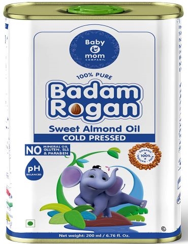 BABY and MOM COMPANY Badam Rogan Shirin Oil Sweet Almond oil for Baby massage Skin Badam Tail Hair Body 200ml