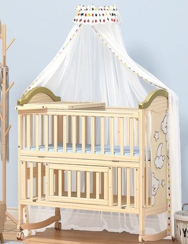 BabyTeddy 12 in 1 Patented Multifunctional Forest Theme Baby Crib