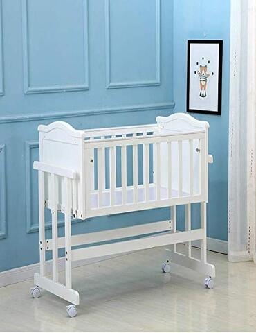 BabyTeddy Premium White 7 in 1 Lullaby Baby Crib Cot