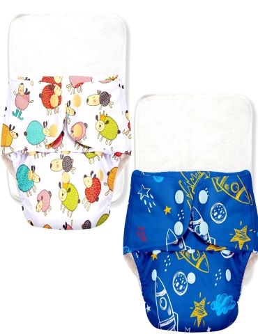 BASIC Pack of 2 Cloth Diaper For Baby Washable and Reusable Cotton Cloth Diaper
