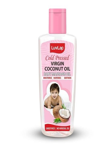 LuvLap Baby Hair and Skin Oil 100 Natural Cold Pressed Virgin Coconut Oil Baby Massage Oil Prevents Diaper Rash 200ml