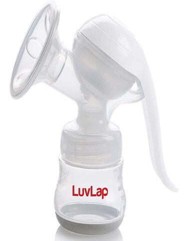 LuvLap Blossom Manual Breast Pump with Soft Silicone Cushion, BPA Free