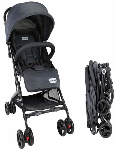 Luvlap Cruze Stroller Pram with Compact Tri-fold, Black