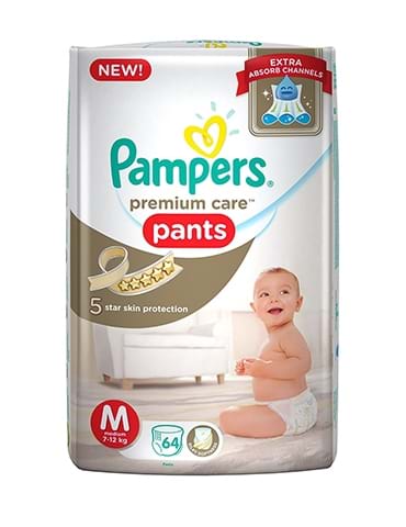 Pampers Premium Care Medium Size Diapers Pants (64 Count)