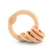 Ariro Wooden Rattle Circular Natural for Baby Boy and Girl