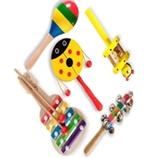Dakulo Wooden Non Toxic Colourful Rattle Toys for Newborn Baby Musical Infant Toy
