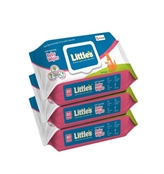 Littles Soft Cleansing Baby Wipes Lid 80 Wipes Pack of 3