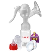 LuvLap Manual Breast Pump 3 Level Suction Adjustment Soft Gentle BPA Free