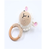 OckyBear Crochet Rattle Toy 0 to Years Shaker Toy Explore Soothing Sounds and Textures Smooth Organi