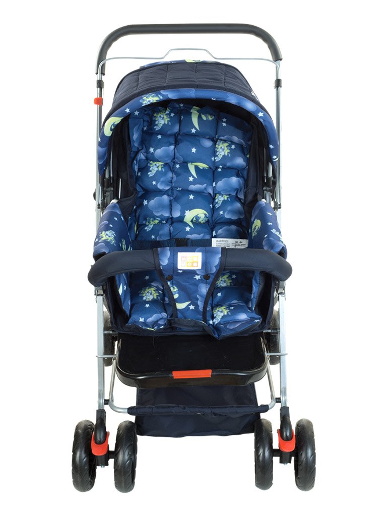 MeeMee Baby Pram Cum Stroller With Reversible Handle Printed