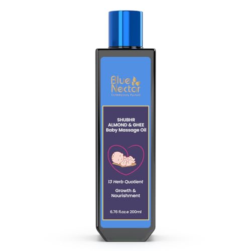 Blue Nectar Ayurvedic Baby Oil with Organic Ghee Natural Baby Massage Oil With Coconut Oil and Olive