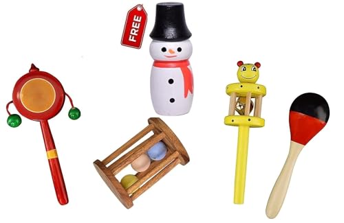 Channapatna Toys Wooden Rattles Toys for Baby