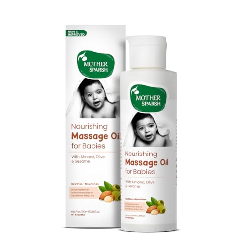 Mother Sparsh Ayurvedic Baby Massage Oil 18 Herbal extracts and Oils Lajjalu tagar Almond and Avocad