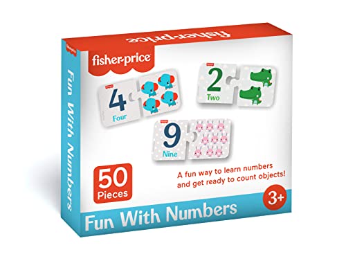 Fisher Price Fun with Numbers Puzzle 50 Pieces Numbers Matching Puzzle for Kids Age 3 Years and Abov