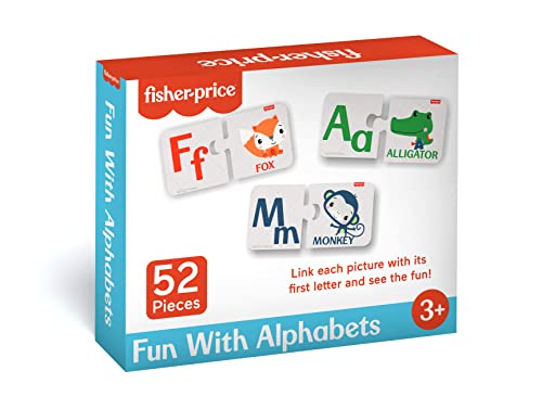 Fisher Price Fun with Alphabets Puzzles 56 Pieces Alphabet Matching Puzzles for Kids Age 3 Years and