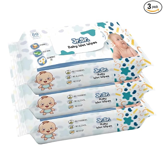 Jr. Sr. Newborn Wet Wipes – 240 Count | Aloe & Vitamin E