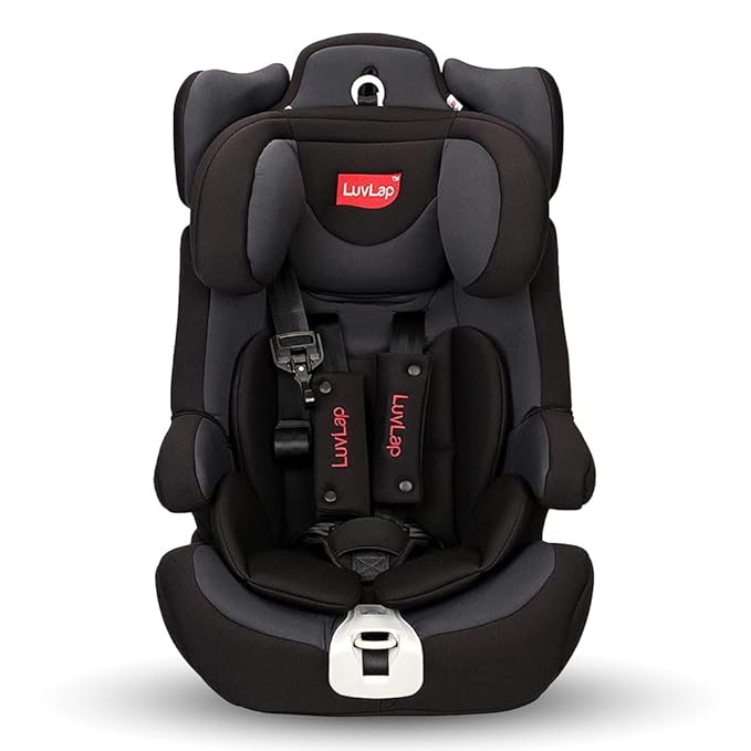 LuvLap Active ISOFIX Car Seat for Babies & Kids (9 Months–12 Years, Up to 36 kg) – Grey & Black